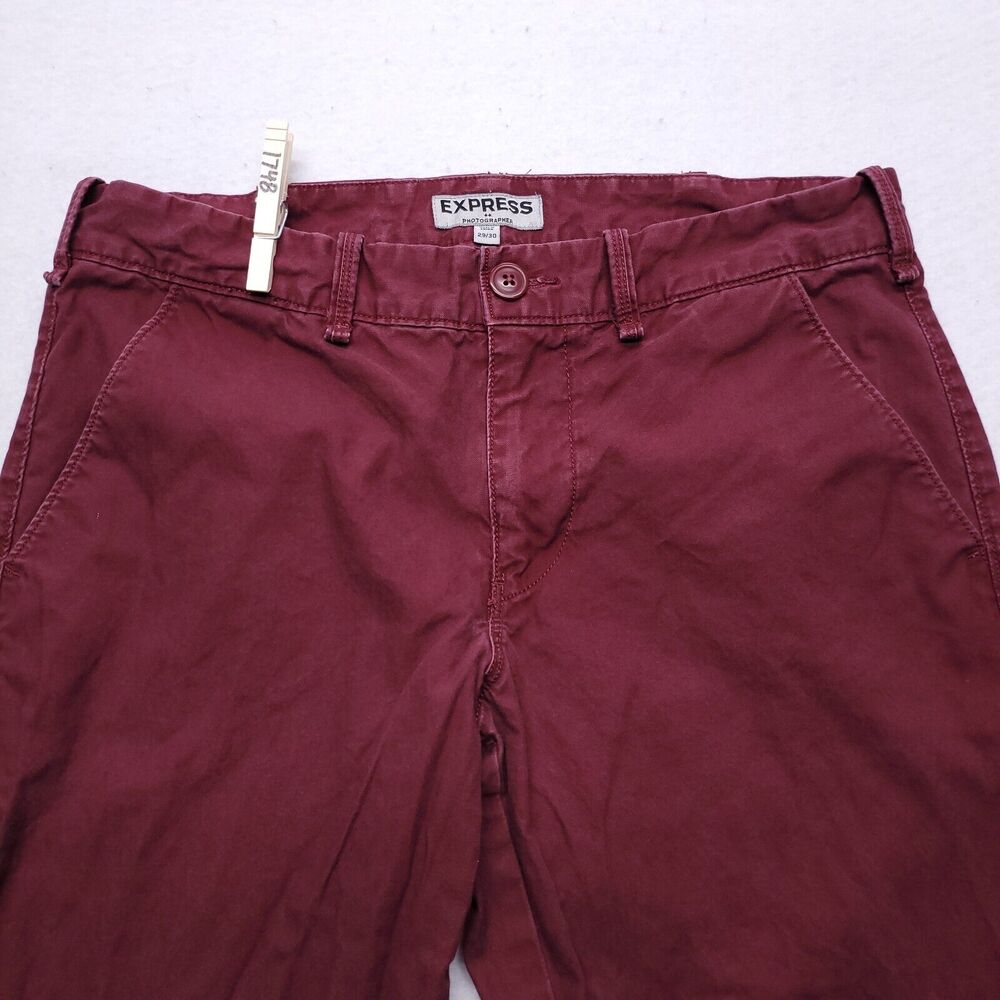 Express Photographer Casual Denim Medium Wash Jeans Mens Size 29/30 Maroon